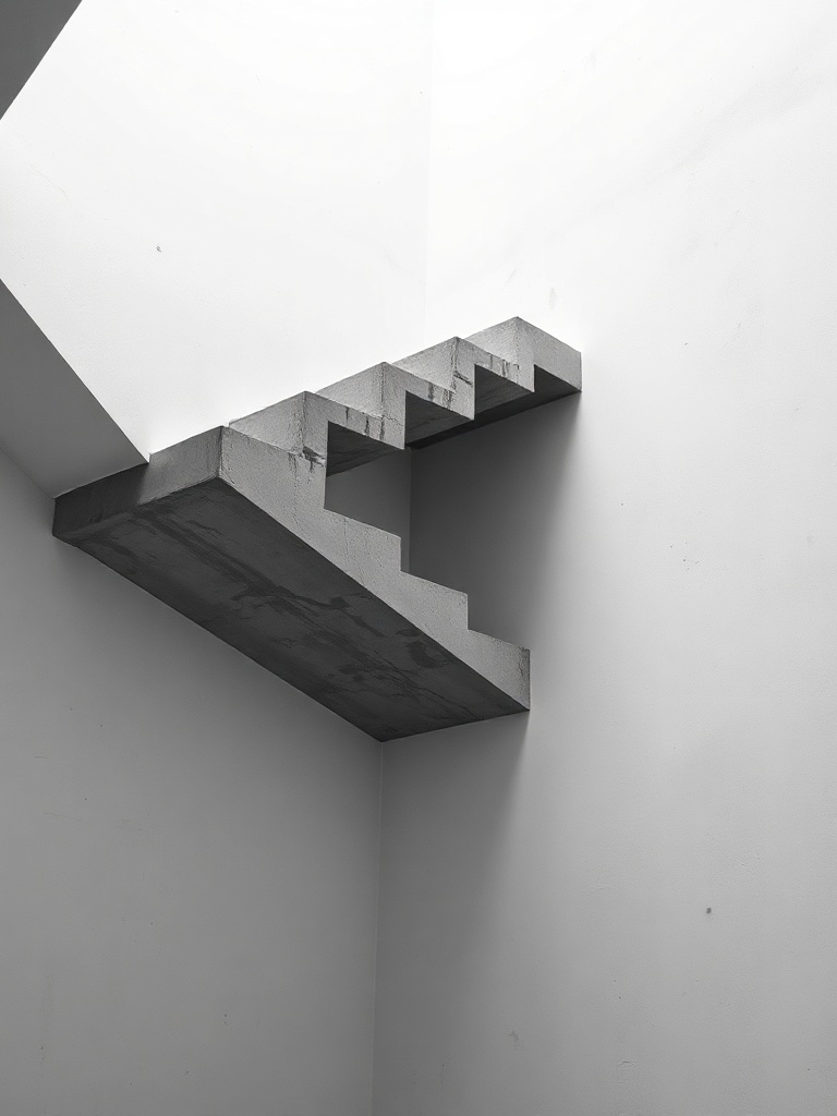 Concrete stair detail, raking daylight