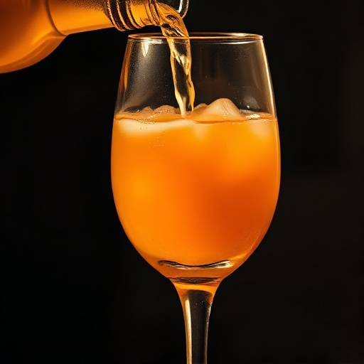 Cloudy red wine being poured into a tumbler