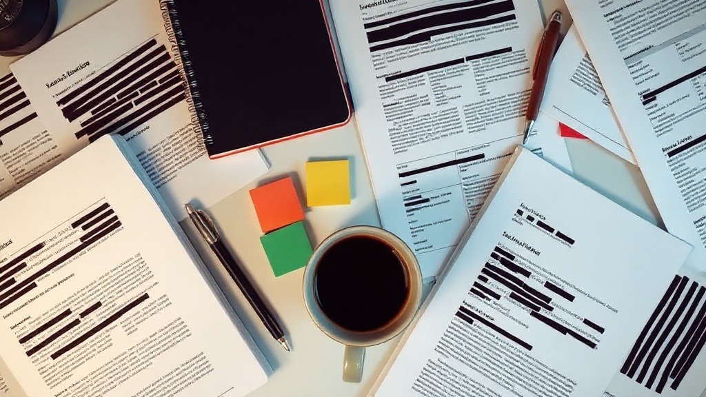 Stacked pages of disclosed documents, annotated and tagged