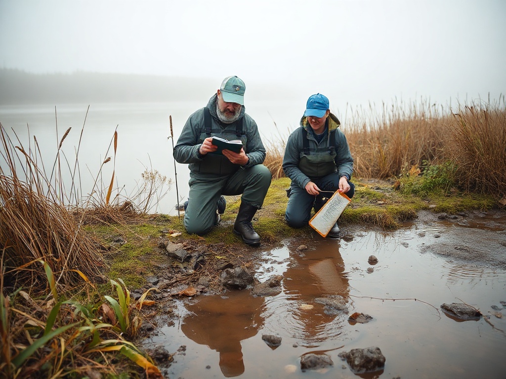 Volunteers carrying out a bank survey along the river