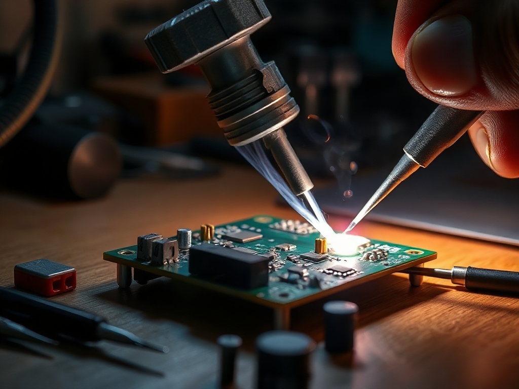 Soldering a Voltmoor VX board in the Tallinn workshop