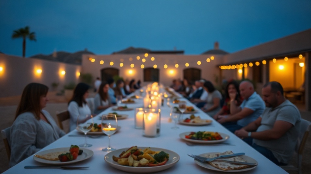 The single nightly dinner table set for service