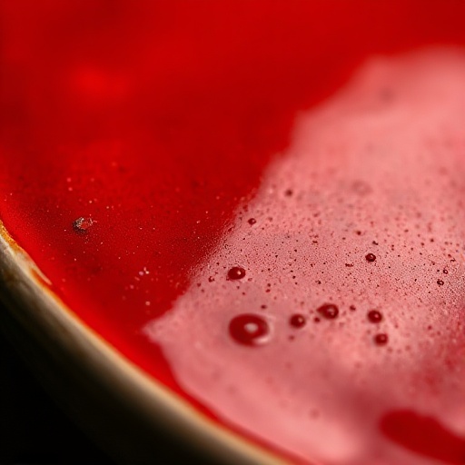 Macro detail of a flame-fired glaze surface