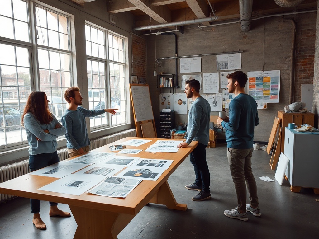 The Hard Turn team working through a rebrand