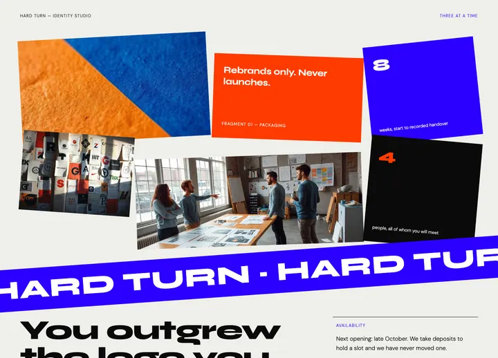 Top of the Hard Turn landing page