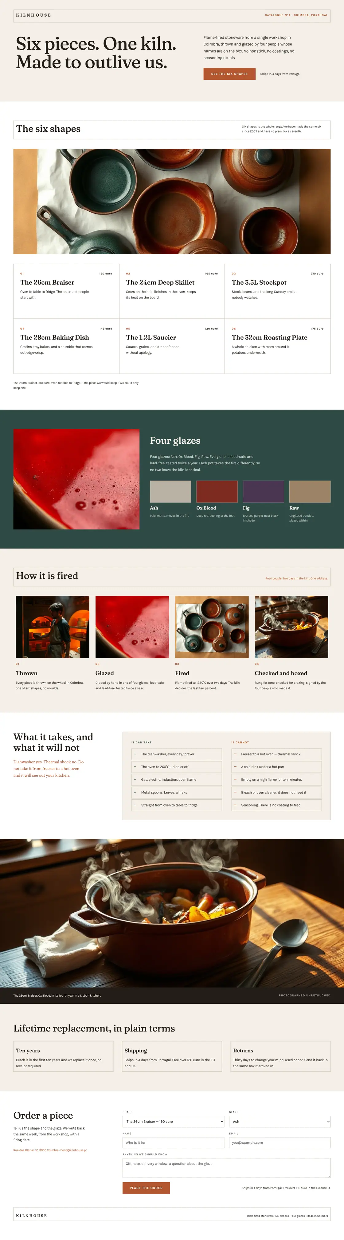 Full-page desktop capture of the Kilnhouse landing page