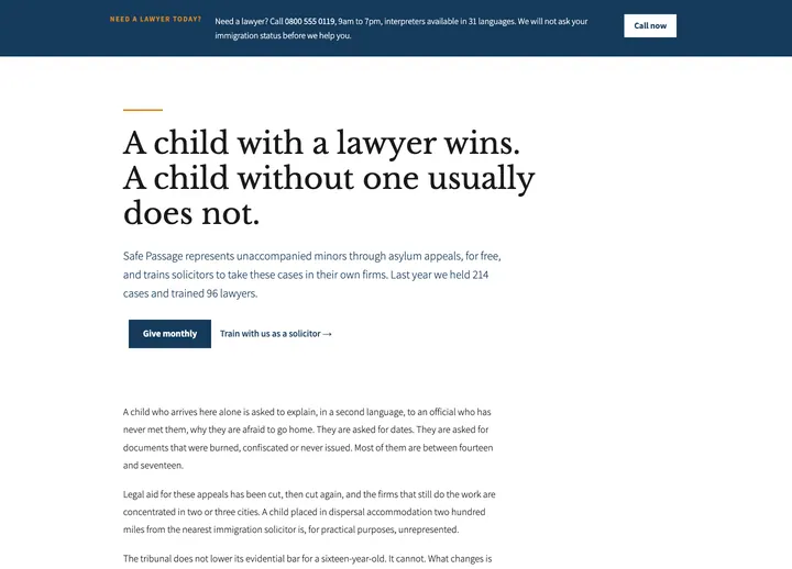 Top of the Firstlight Legal landing page
