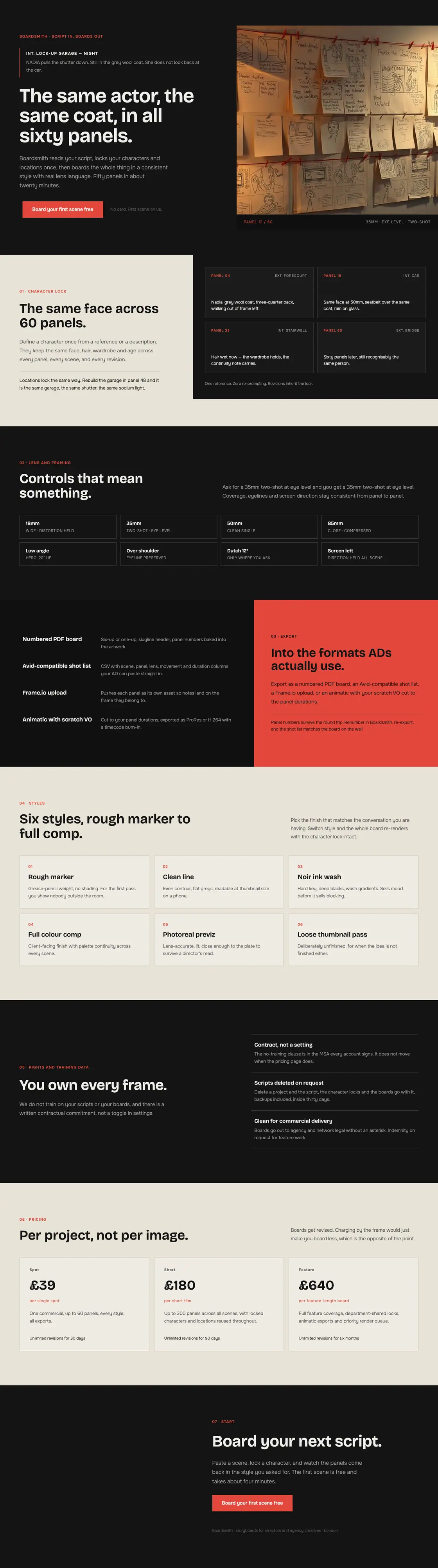Full-page desktop capture of the Boardsmith landing page
