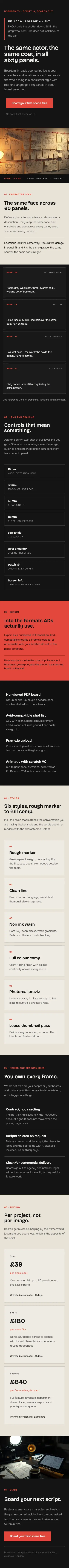 Full-page mobile capture of the Boardsmith landing page